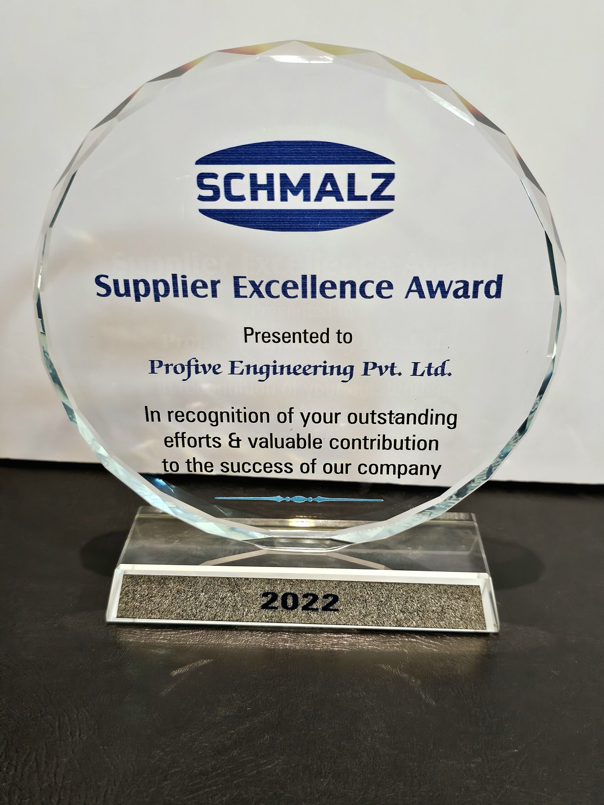 SCHMALZ Supplier Excellence Award